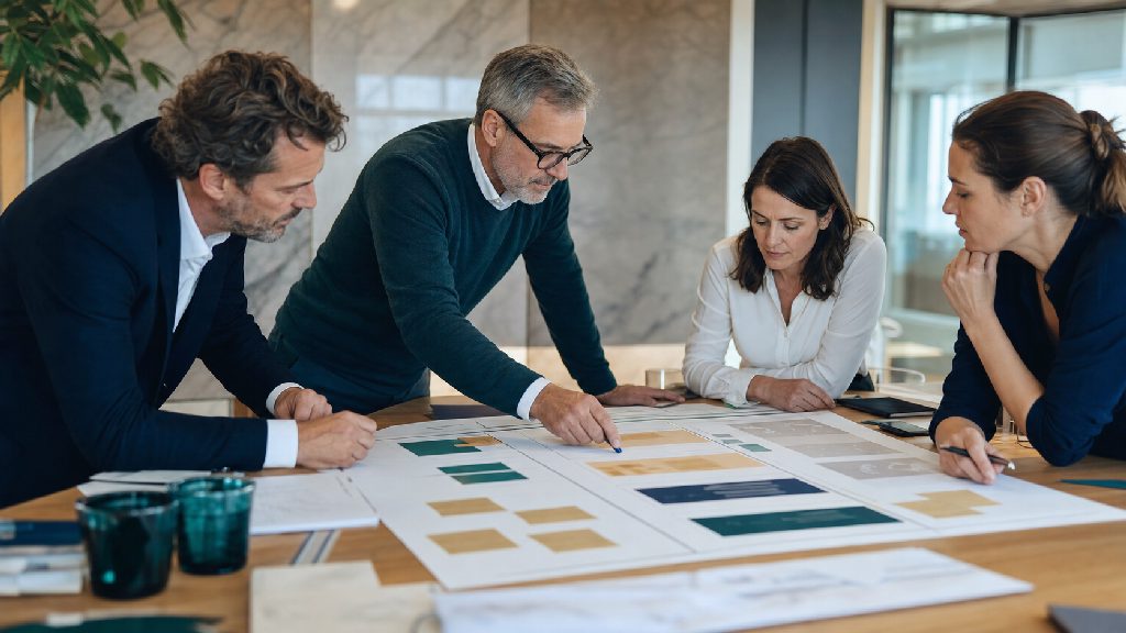 Managementteam eines Mittelstandsunternehmens priorisiert gemeinsame Arbeitsstränge zur EU-Digitalregulierung.