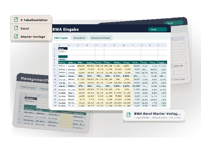Vorschau des Download-Assets BWA Excel Starter-Vorlage