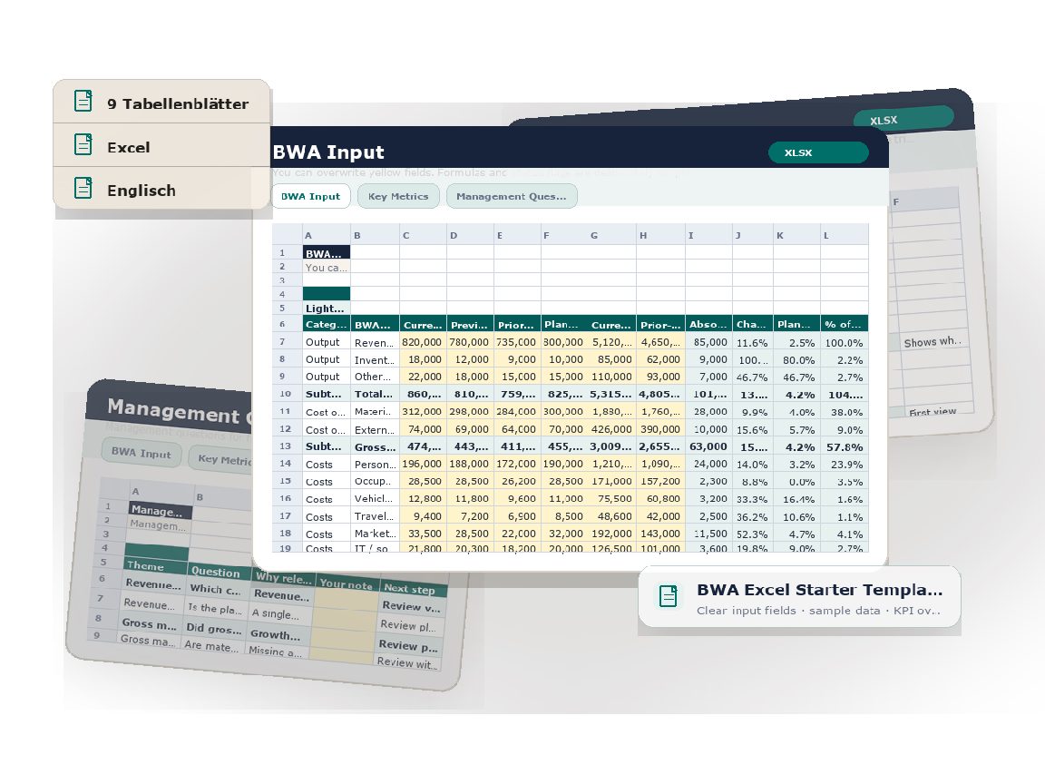 Preview of the downloadable asset BWA Excel Starter Template