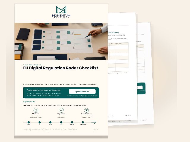 Preview of the downloadable asset EU Digital Regulation Radar Checklist
