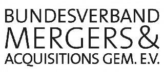 Schriftzug "BUNDESVERBAND MERGERS & ACQUISITIONS GEM. E.V." in Großbuchstaben in schwarzer Schrift auf weißem Hintergrund.