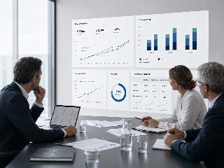 Strategiemeeting mit Forecast-vs-Budget Analyse, Drei-Jahres-Planung und Utilisation Dashboard